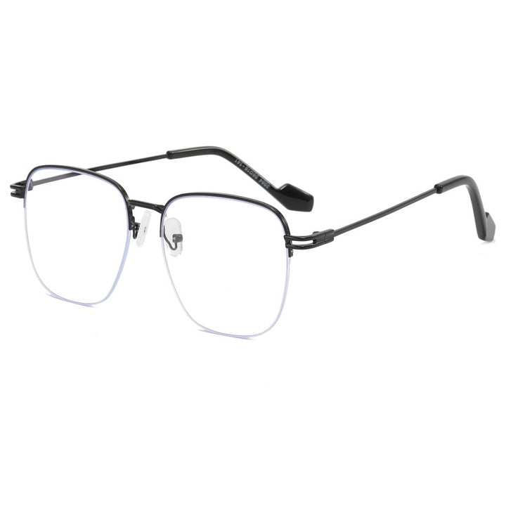 Damen Designer-Brille mit quadratischem Rahmen und glänzender Metallstruktur Karnz