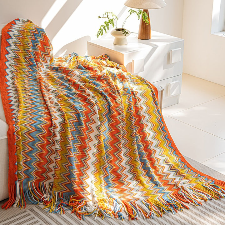 Stilvolles Zickzack-Muster-Wohndecke