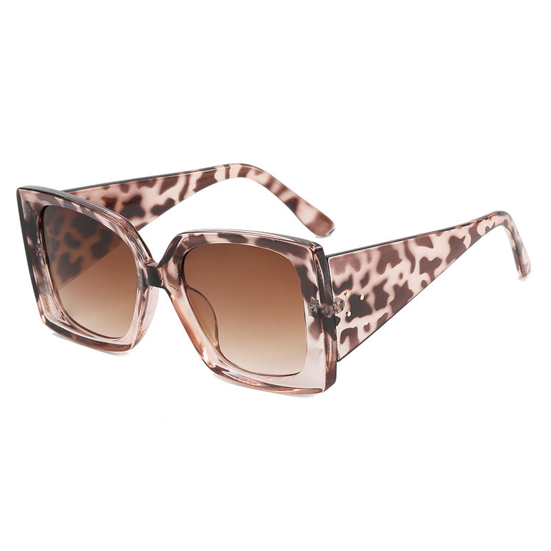 Damen Überdimensionierte Leo-Sonnenbrille Karnz