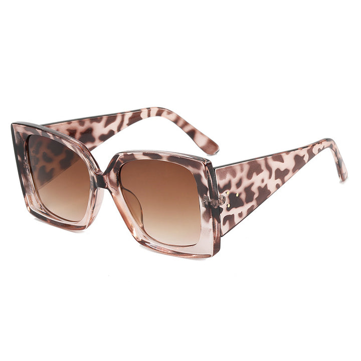 Damen Überdimensionierte Leo-Sonnenbrille Karnz