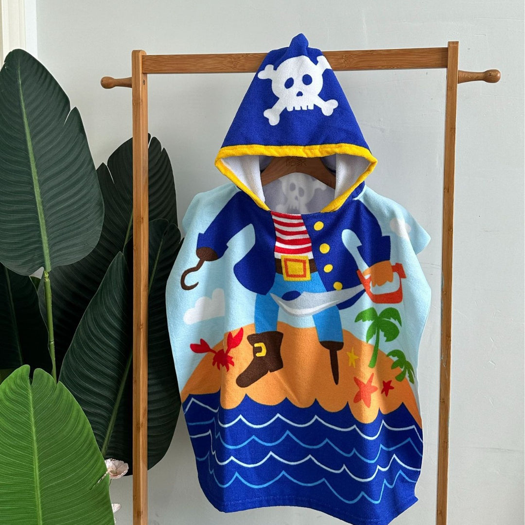 Kinder Haifisch-Design Kapuzenhandtuch Poncho Karnz