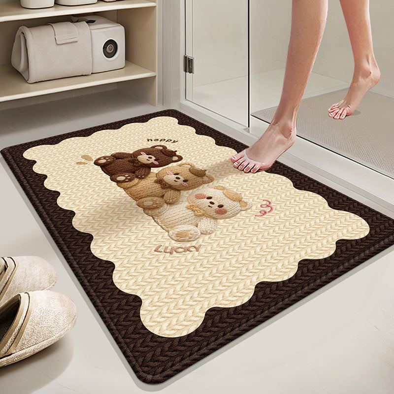 Absorbierende rutschfeste Badematte mit Wintermotiv