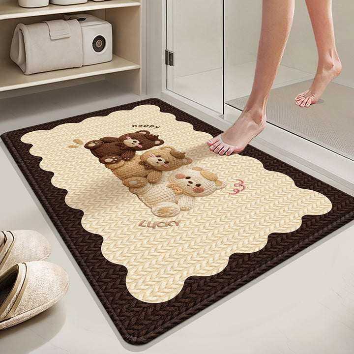 Absorbierende rutschfeste Badematte mit Wintermotiv