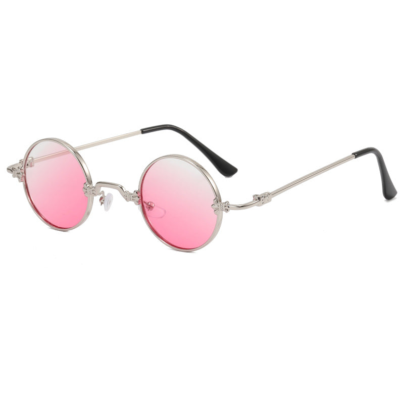 Damen modische runde Brille mit hochwertigem Metallrahmen und flexiblen Bügeln Karnz