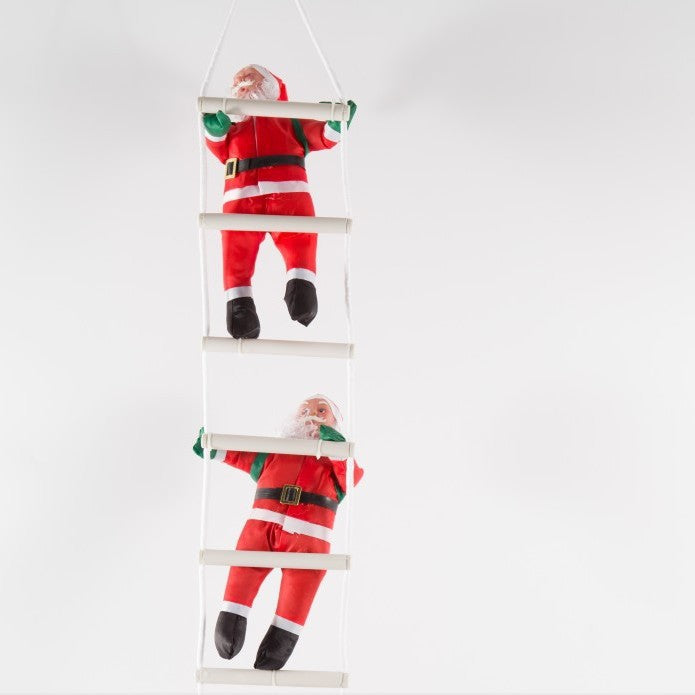 Dekorative Weihnachtsmann Figuren mit Leiter