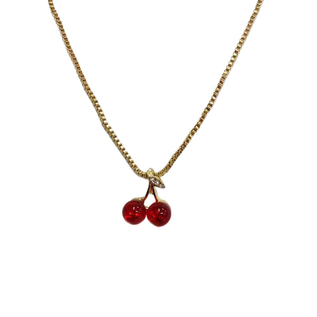 Elegantly Charmantes Kirschpendant-Halskette Karnz
