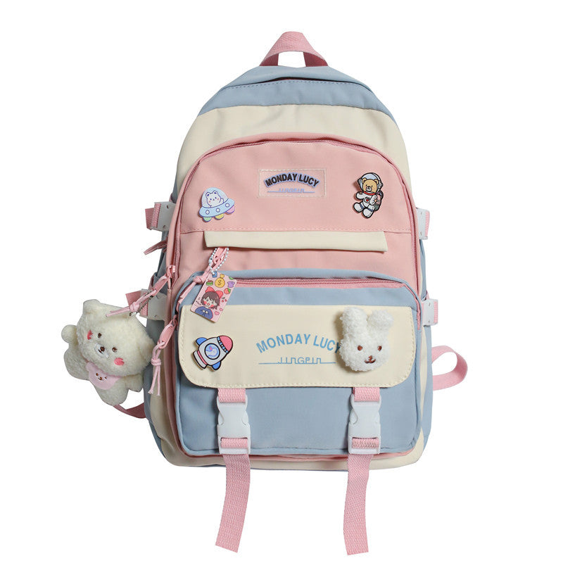 Verspielter Mehrfach-Taschen Charakter Rucksack Karnz