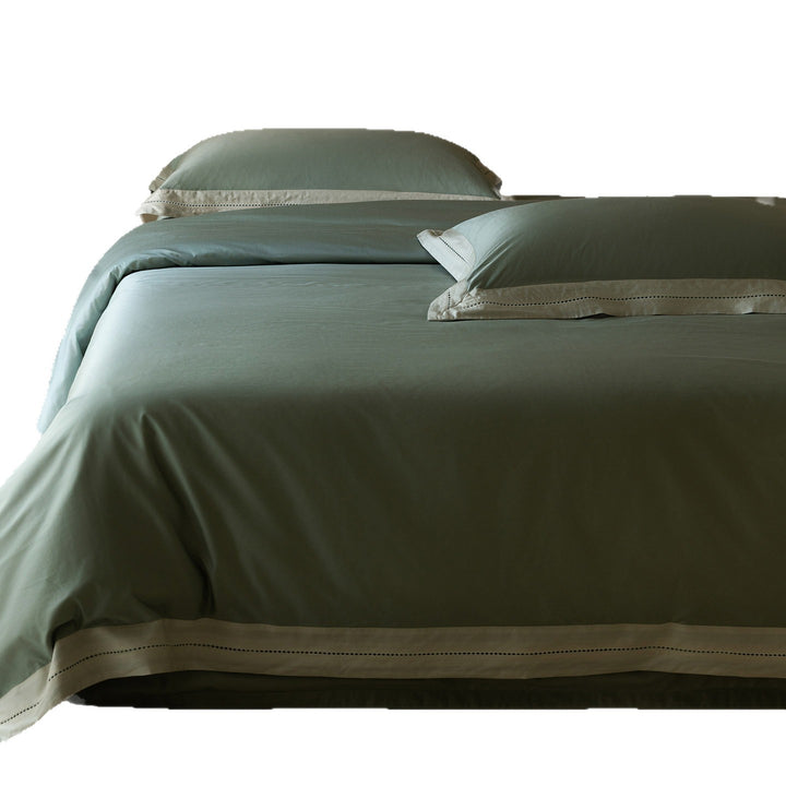 Baumwoll-Satin Bettbezug Set mit Kontrastsaum, tiefen Ecken & Oxford Kissenbezügen
