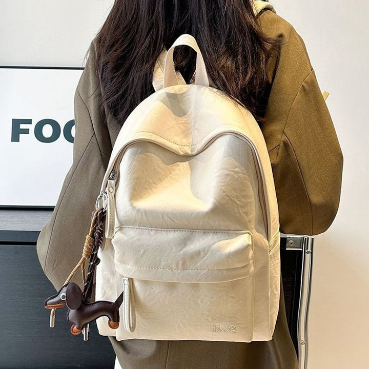Lässiger Leder Rucksack Karnz