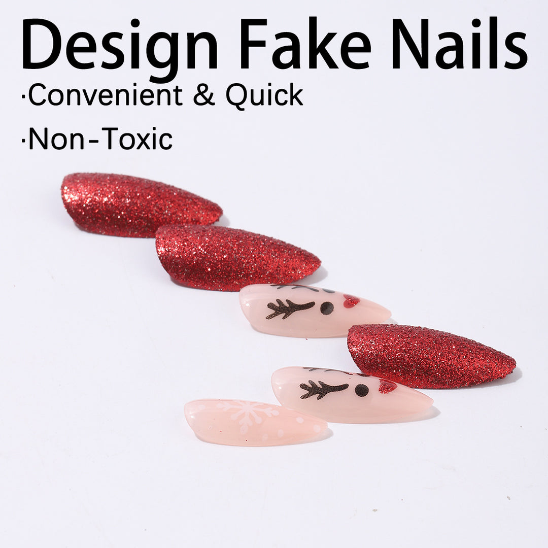 Kreatives Kunstnagelset mit funkelnden Glitzer- und festlichen Motiven Karnz