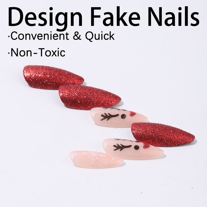 Kreatives Kunstnagelset mit funkelnden Glitzer- und festlichen Motiven Karnz