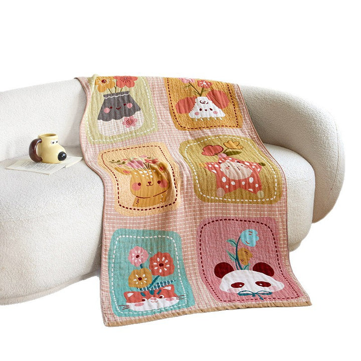 Kuschelige Jacquard-Wohndecke mit niedlichen Hunde- und Katzenmotiven