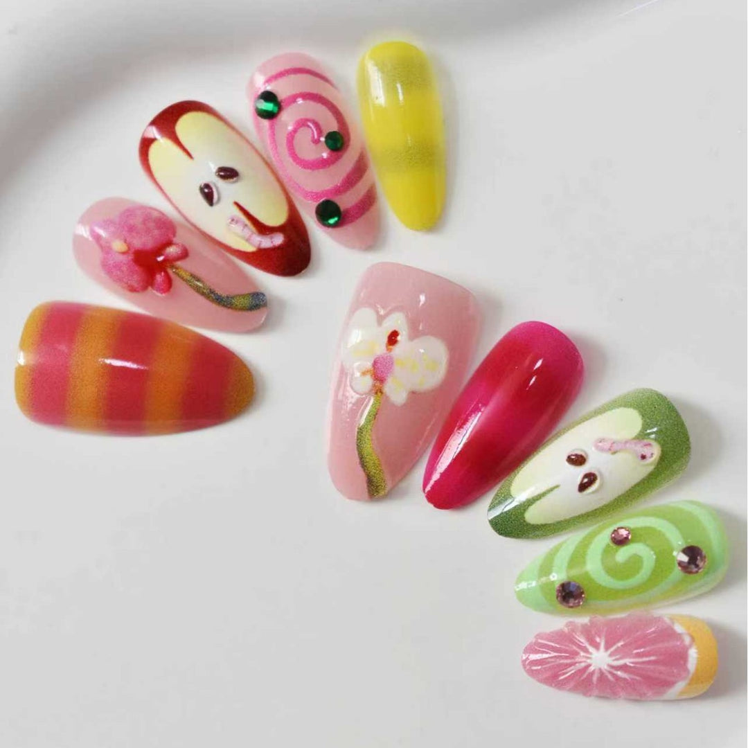 Dekorative 3D Blumen Aufkleben Nagelverlängerungen Karnz