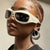 Damen Retro-Sonnenbrille im trendigen Schilddesign Karnz