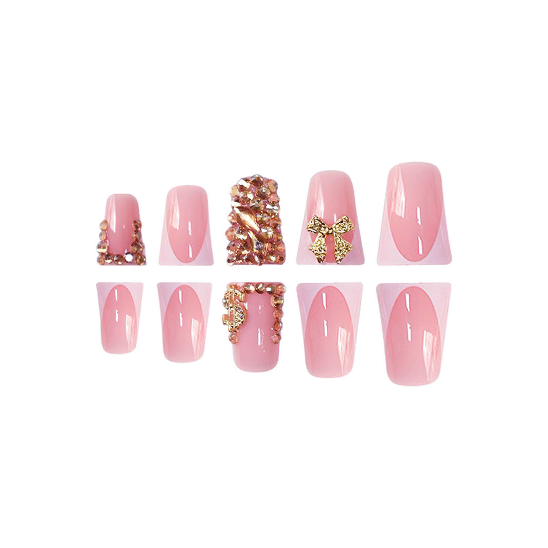 Dekoratives Langer Press-On Nagelset Karnz