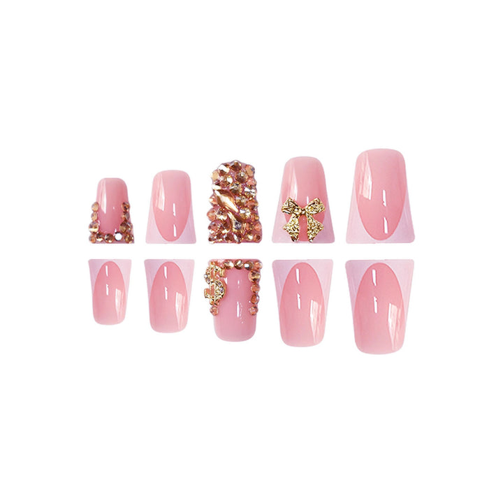 Dekoratives Langer Press-On Nagelset Karnz