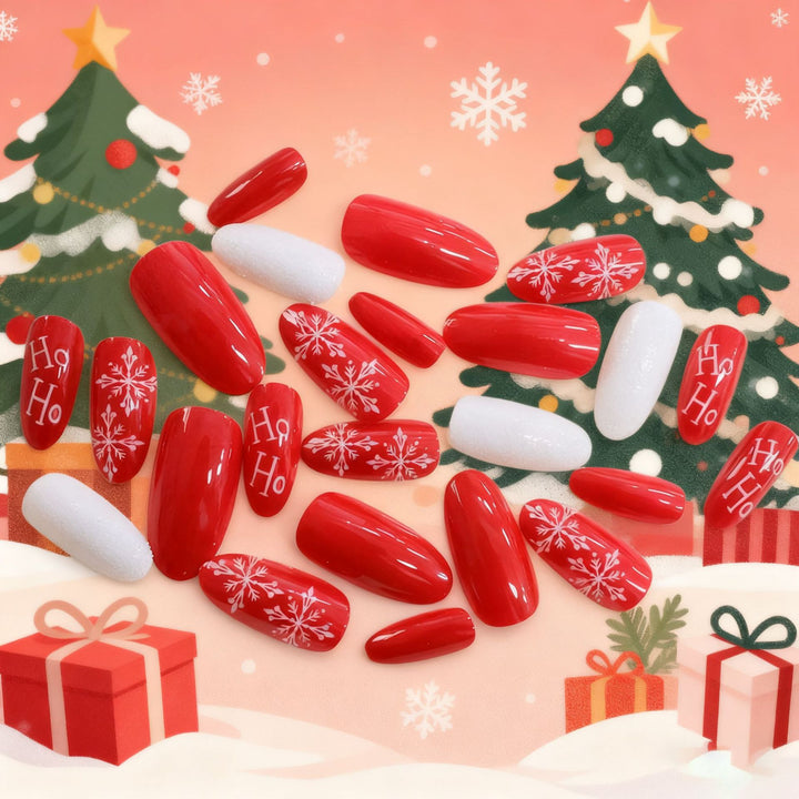 Elegante dekorative Weihnachtsnagelkunst Karnz