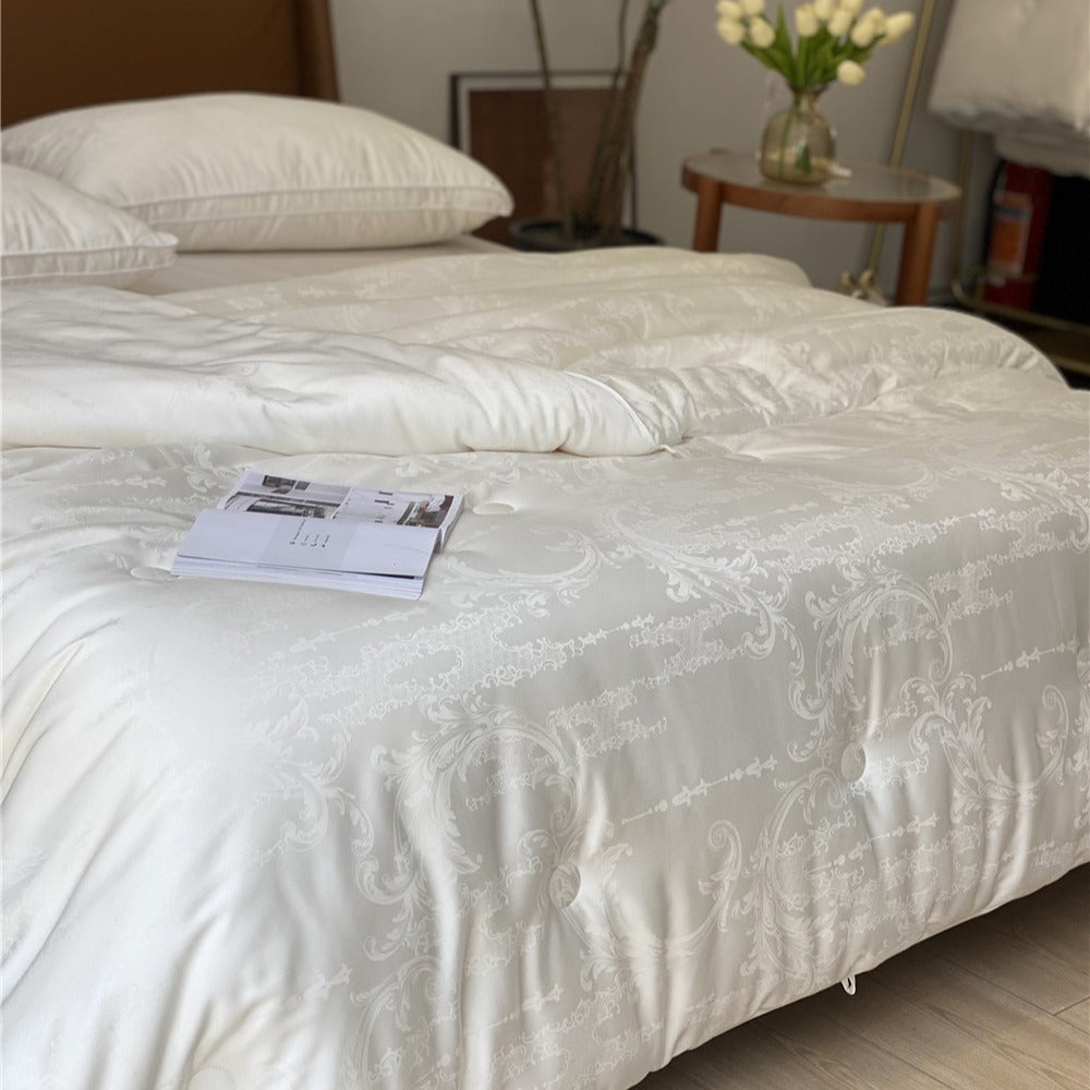 Luxuriöse Jacquard-Seiden-ähnliche hypoallergene Decke Duvet