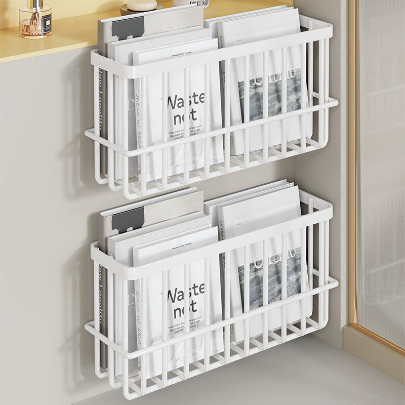 Schlank modular wandmontierter rostfreier Metallzeitschriften- und Dokumentenkorb