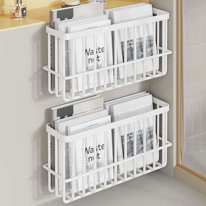 Schlank modular wandmontierter rostfreier Metallzeitschriften- und Dokumentenkorb