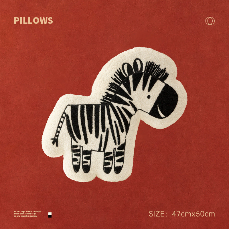 Kuschelkissen in Zebraform mit extraweichem Plüschbezug Karnz