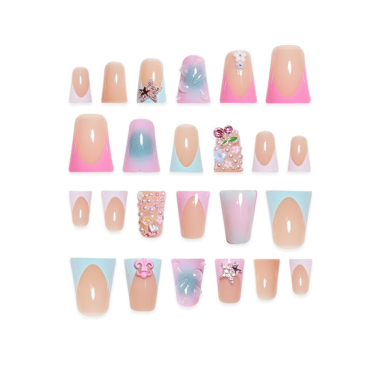 Dekoratives Künstlerisches Press-On Nail Set Karnz