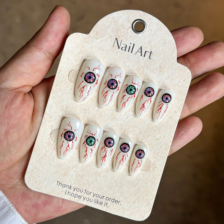 Künstlerisches Augen-Themen Presse-auf Nagelset Karnz