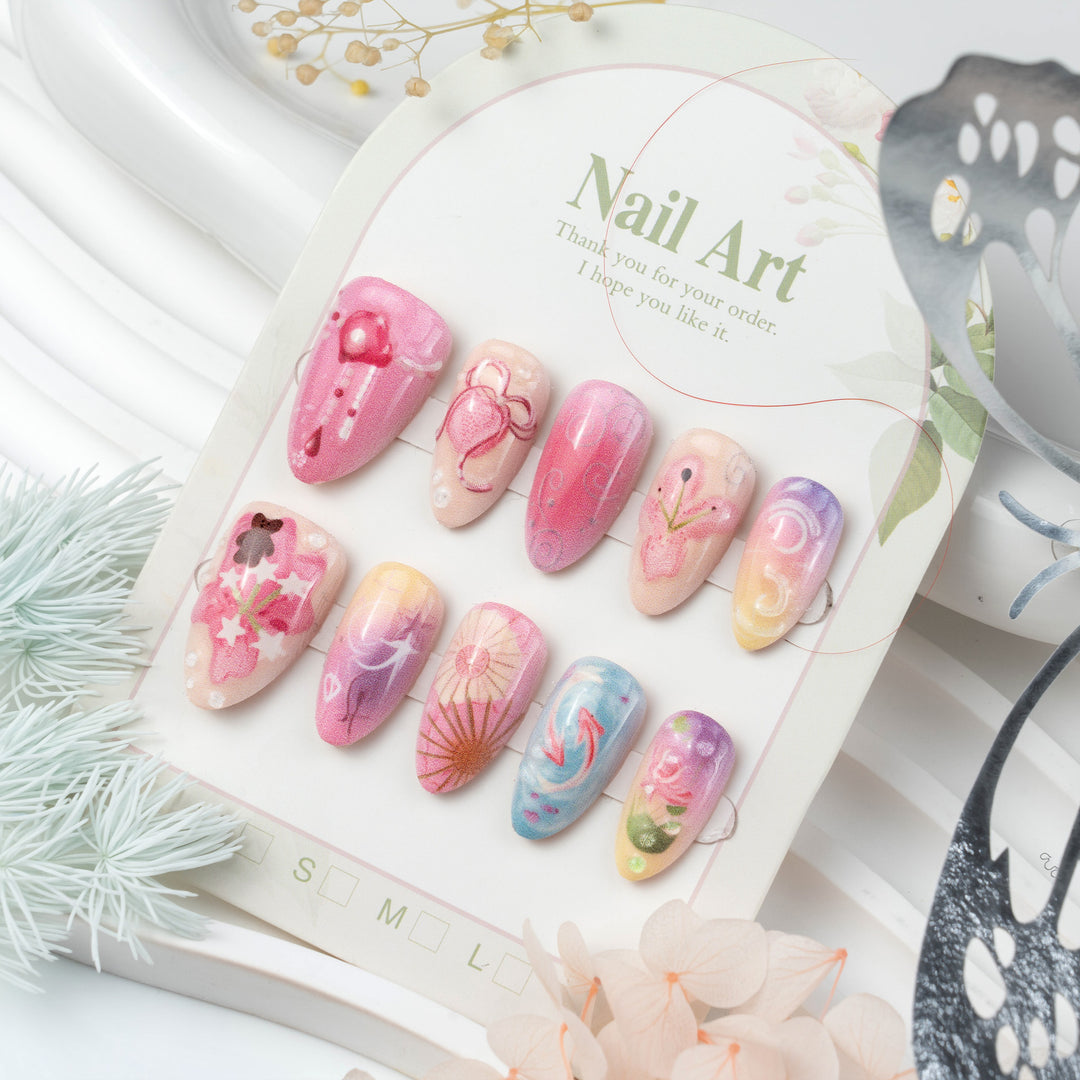 Künstlerisches Press-On Nagelkunst Set 1790736639
