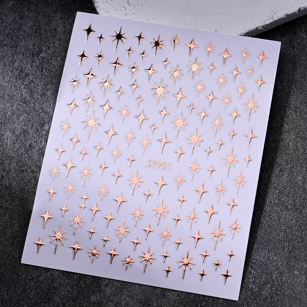 Gold Star Nail Art Dekorationsaufkleber