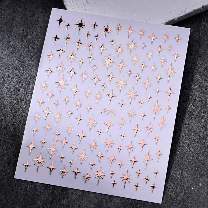 Gold Star Nail Art Dekorationsaufkleber