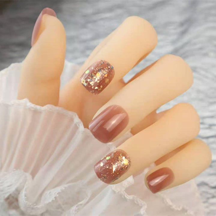 Glamouröser, glitzerverstärkter Press-On-Nagelset