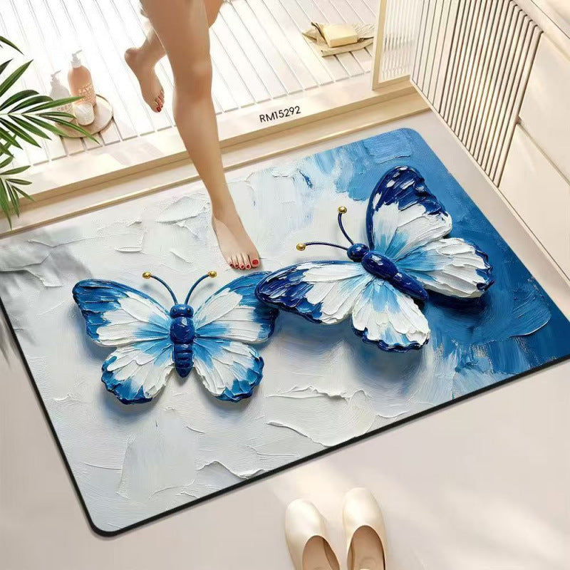 3D Schmetterlingsmuster Badmatte