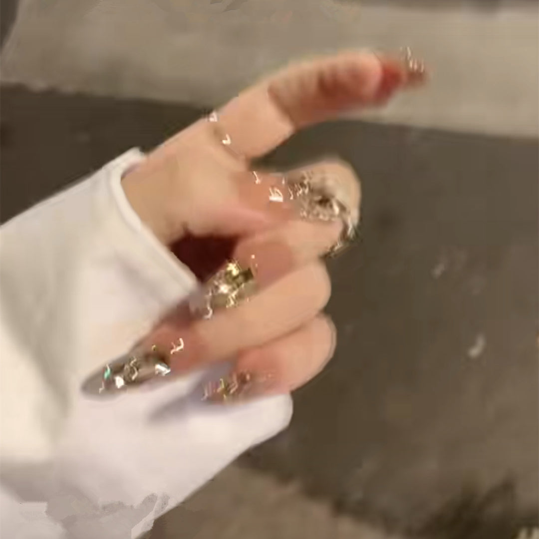 Glamouröse Strass Press-On Nagel-Set