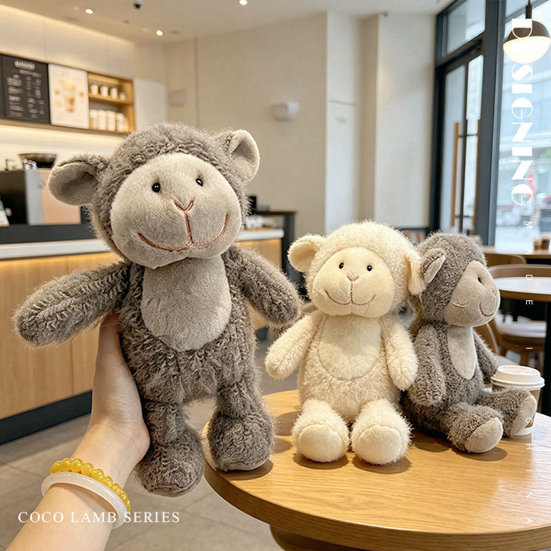 Plüsch Locken-Strick Sitzender Teddybär Dekoratives Stofftier Karnz