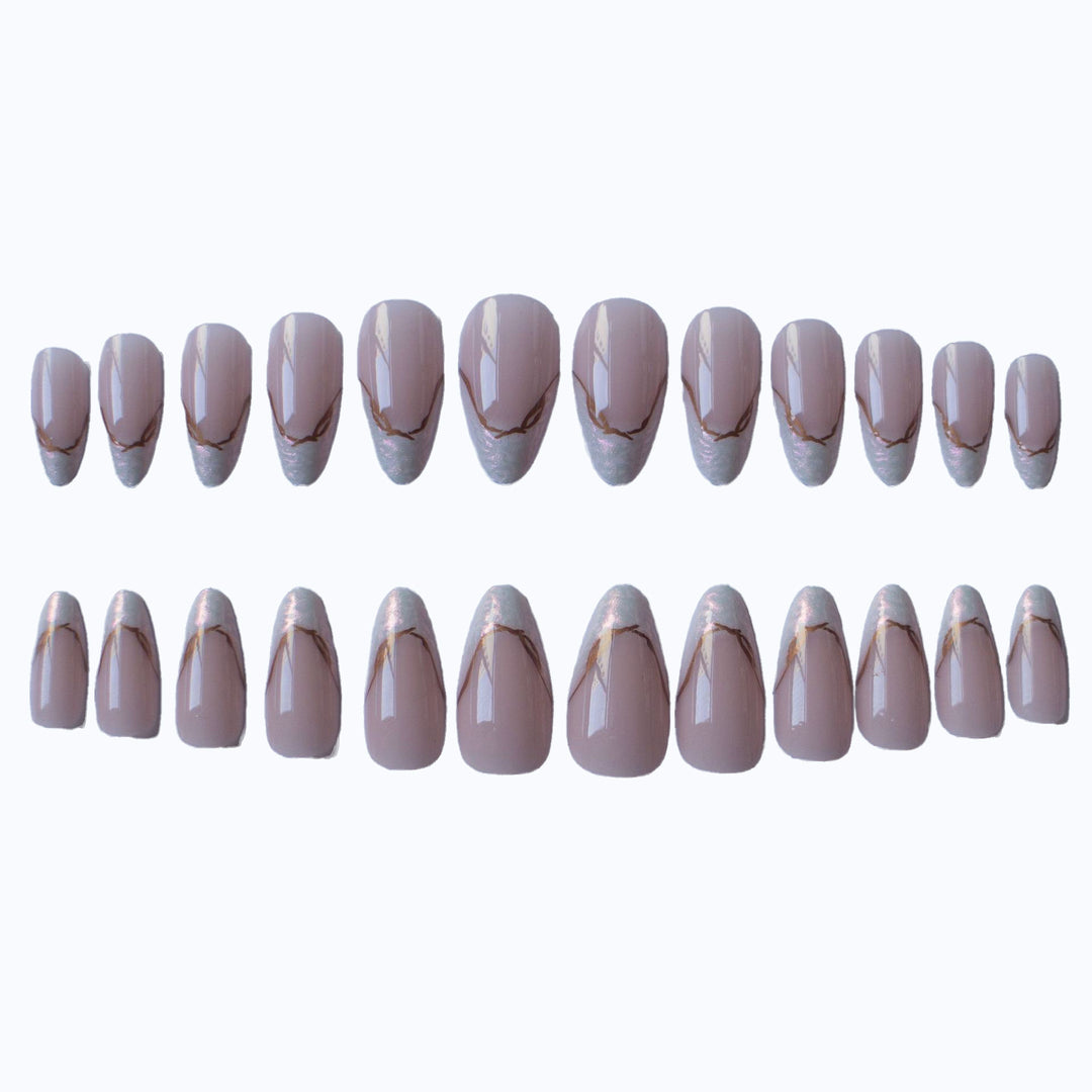 Stilvolle Lange Stiletto Press-On Nägel Karnz