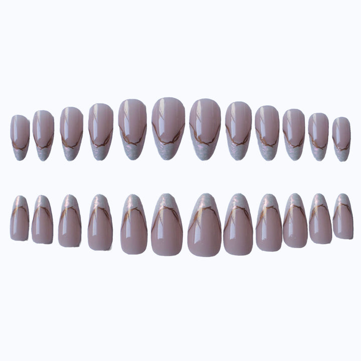 Stilvolle Lange Stiletto Press-On Nägel Karnz