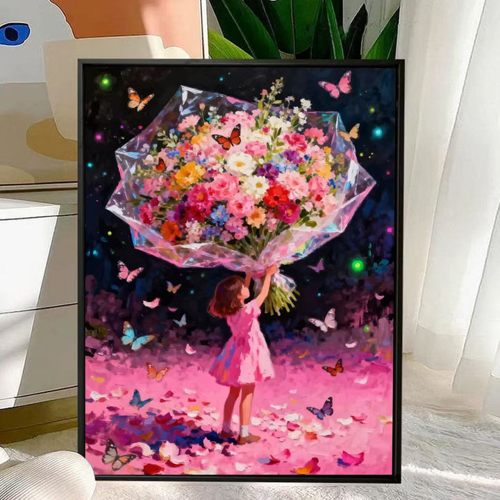 Charmante Florale Bouquet Leinwandkunst Karnz