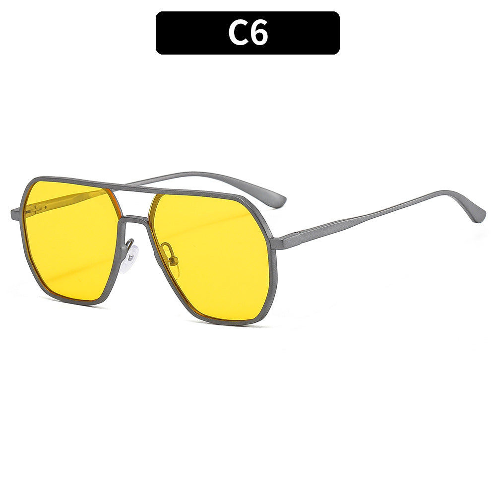 Sportliche Übergroße Sechseckige Sonnenbrille