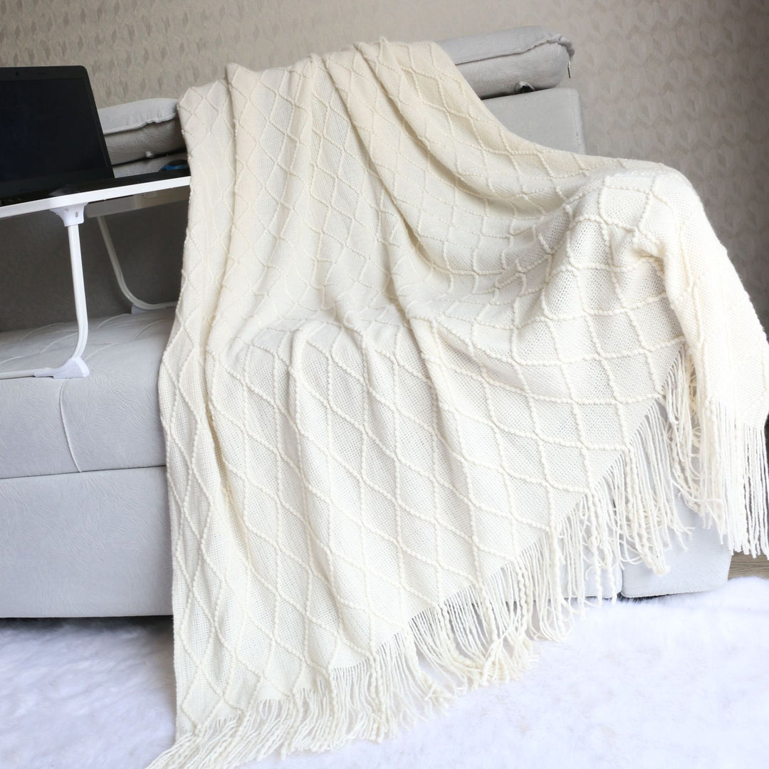 Luxuriöse Texturierte Strickdecke Karnz