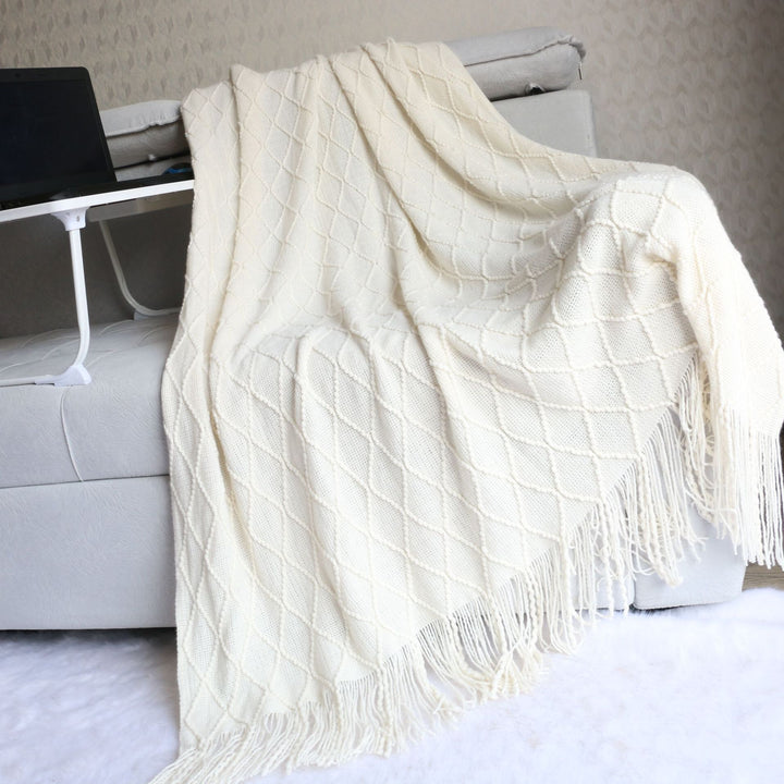 Luxuriöse Texturierte Strickdecke Karnz