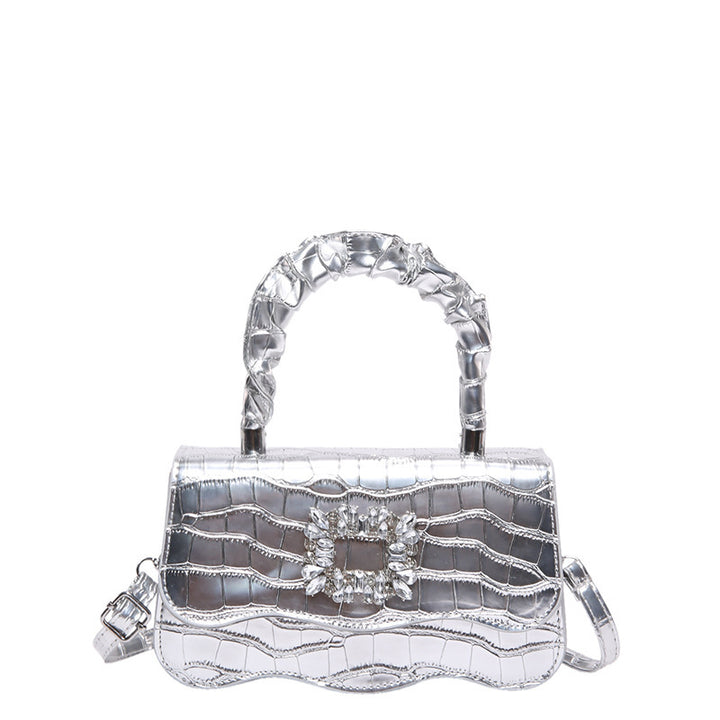Glamouröse Krokodiltextur Abendhandtasche Karnz