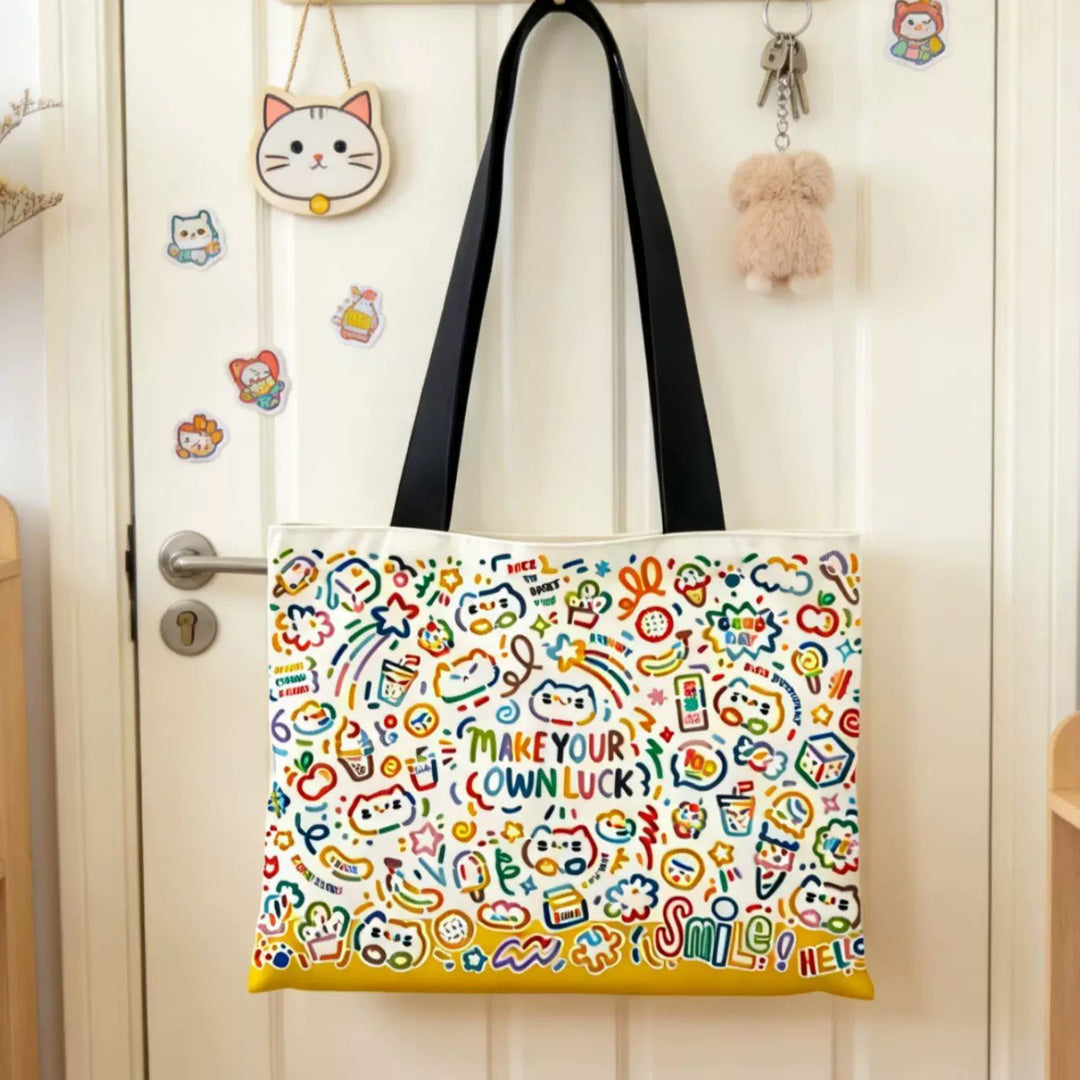 Trendige illustrierte Canvas-Tote-Tasche