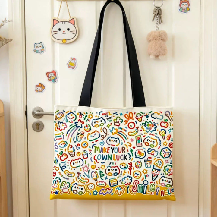 Trendige illustrierte Canvas-Tote-Tasche