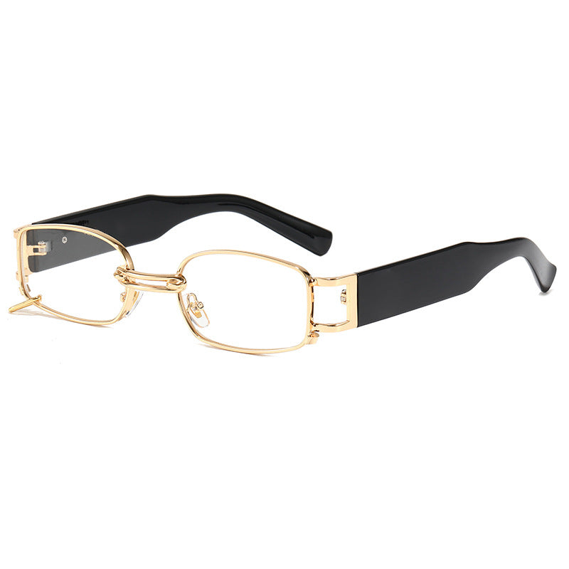 Damen modische rechteckige Sonnenbrille mit exklusivem Metallrahmen Karnz