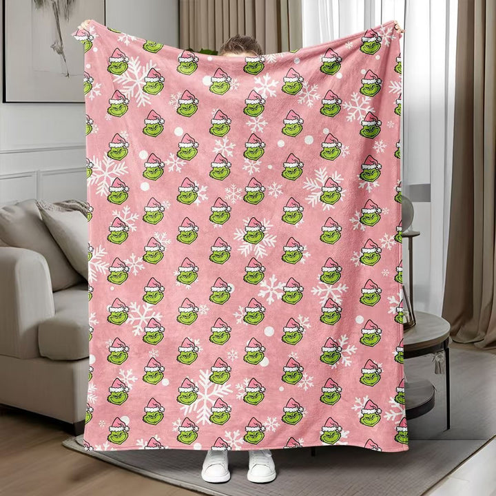 Fun Grinch-Themen Fleece-Wurfdecke