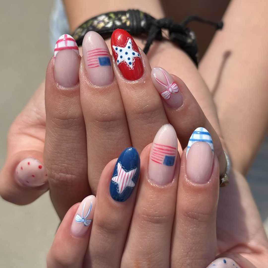 Patriotisches Themen-Acryl-Nail-Art
