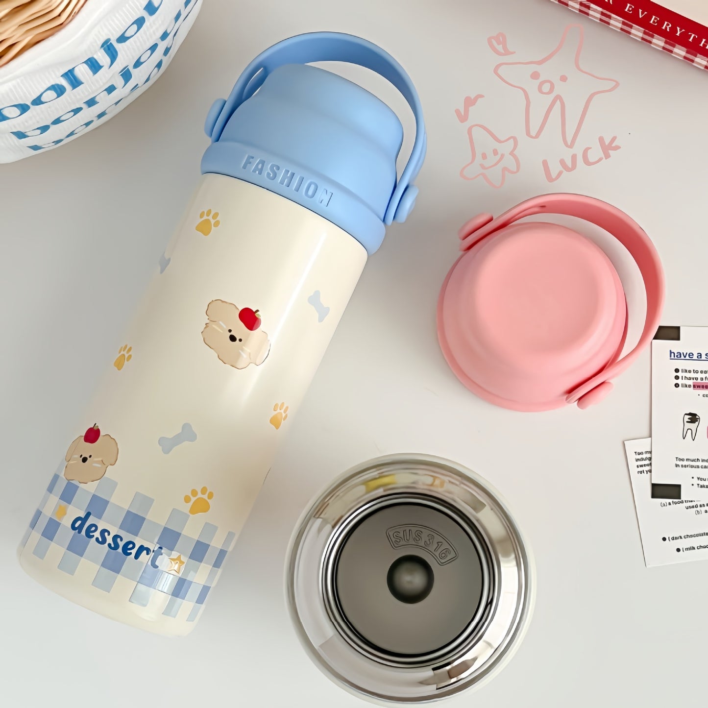 Damen Isolierte Trinkflasche mit fröhlichem Tierdesign Karnz