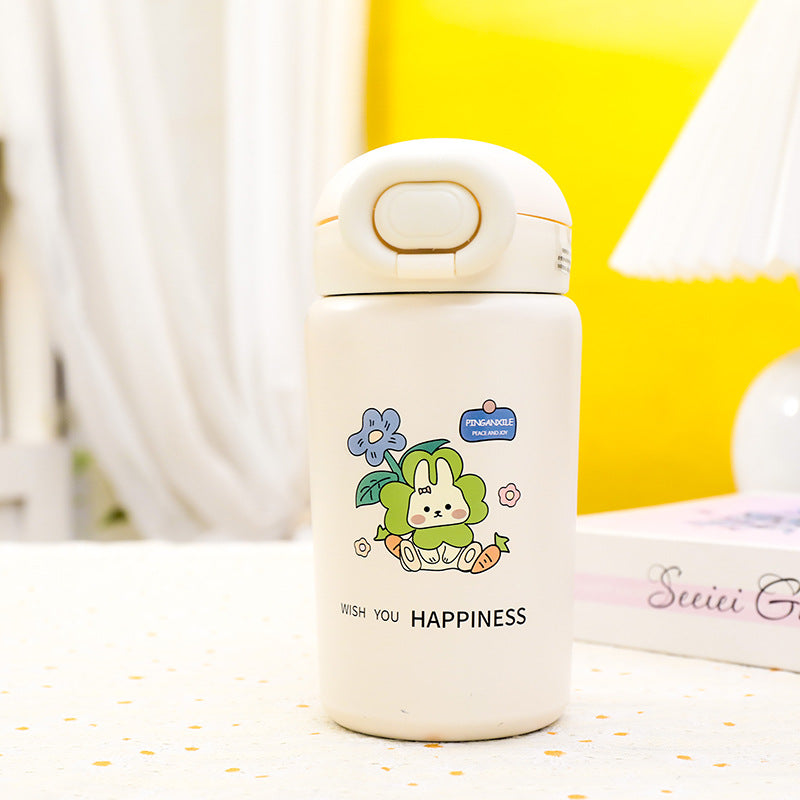 Damen Isolierte Trinkflasche mit praktischem Druckverschluss und Tiermotiv Karnz