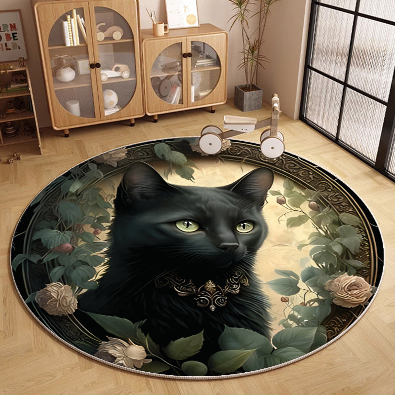 Runder Katzen-Themen Teppich