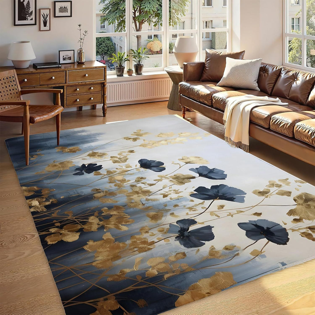 Abstract Leaf Print Teppich